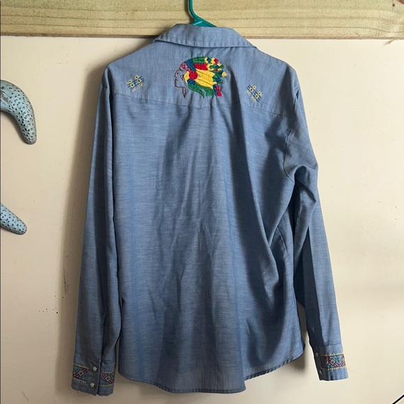 Rare 70’s Vintage Embroidered Blue Western Shirt - Picture 3 of 9